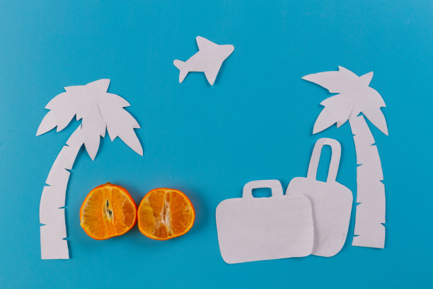 海滩上有个手提箱。飞机图片下载