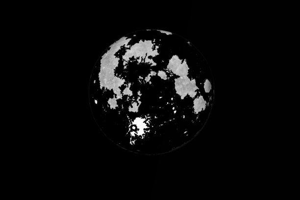 天上有一轮黑月亮，一个月食，一个满月图片下载