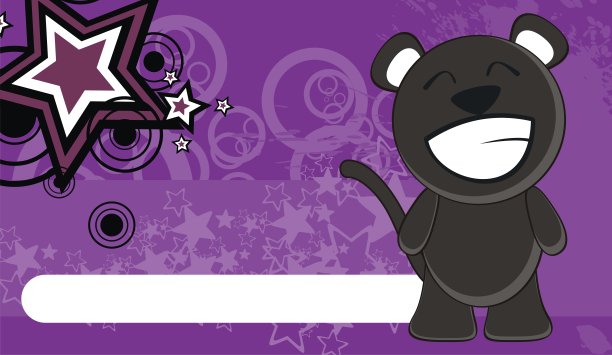 快乐小黑豹卡哇伊风格的卡通背景图片下载