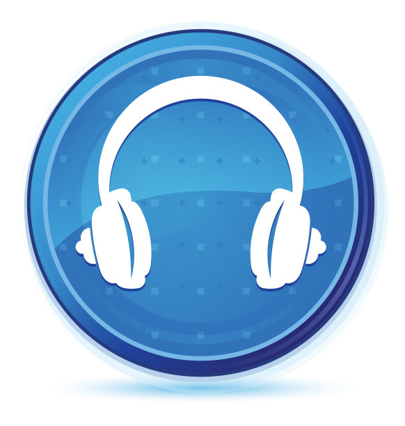 耳机图标午夜蓝色prime圆形按钮图片下载