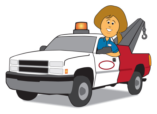 女服务员和拖车图片下载