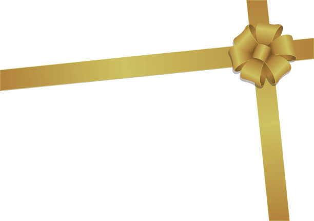 交叉缎带和花环头发蝴蝶结/金色图片下载