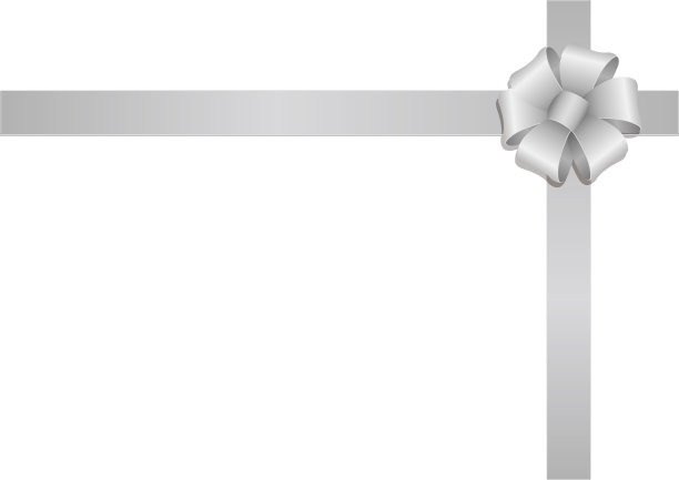 交叉缎带和花环头发蝴蝶结/银图片下载