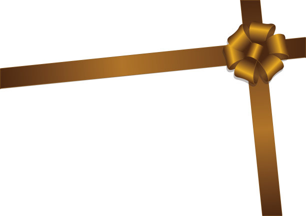 交叉缎带和花环头发蝴蝶结/金色图片下载