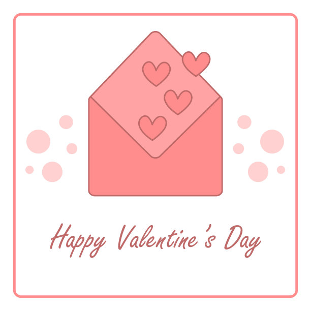 信封打开的情人节卡片。矢量设计说明图片下载