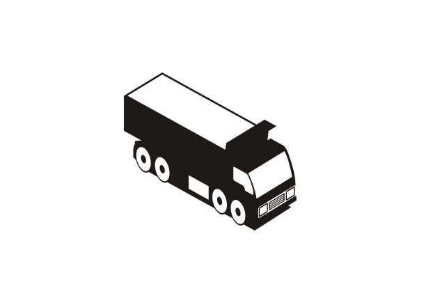 等距视图中的多用途卡车简易图标图片下载
