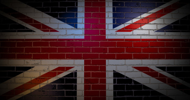 墙上挂着英国国旗。图片下载