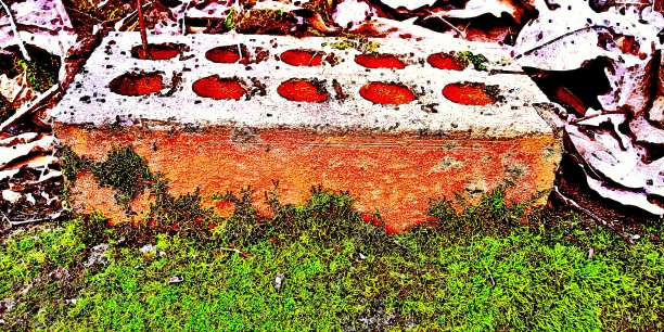 长满青苔的砖图片下载