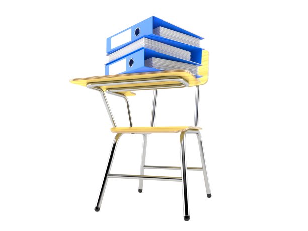活页夹放在学校的椅子上图片下载