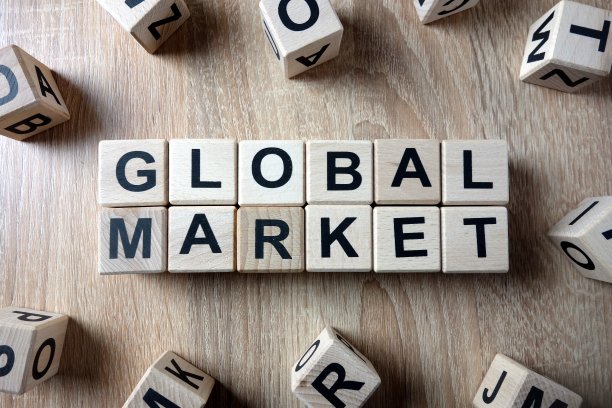 全球市场文本从木块图片下载