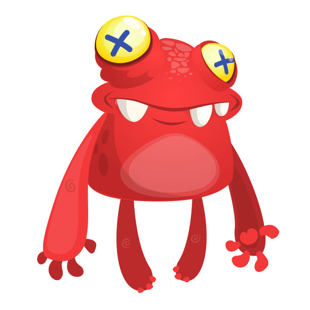 有趣的卡通怪物。万圣节的矢量图图片下载