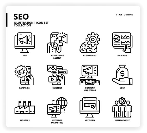 SEO图标集图片下载