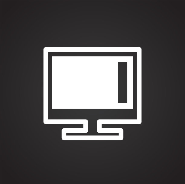 电视图标黑色背景的图形和网页设计，现代简单的矢量标志。网络的概念。时髦的符号为网站设计网页按钮或移动应用程序。图片下载