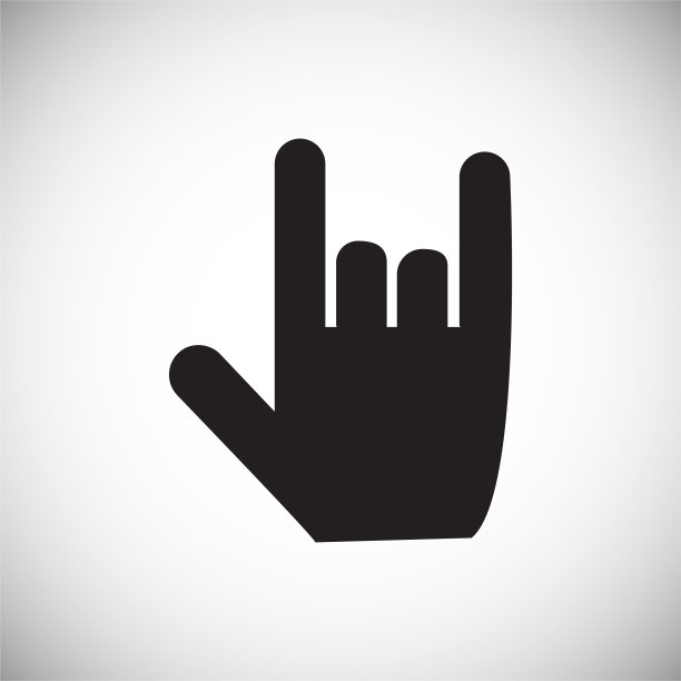 摇滚手势图标在白色背景的图形和网页设计，现代简单的矢量符号。网络的概念。时髦的符号为网站设计网页按钮或移动应用程序。图片下载