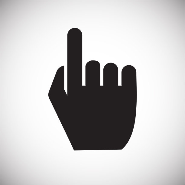 用于图形和网页设计的白色背景上的指针手势图标，现代简单的矢量符号。网络的概念。时髦的符号为网站设计网页按钮或移动应用程序。图片下载