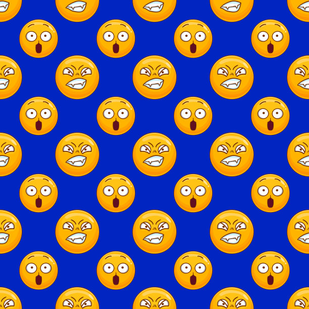 无缝图案，卡通可爱的笑脸图片下载