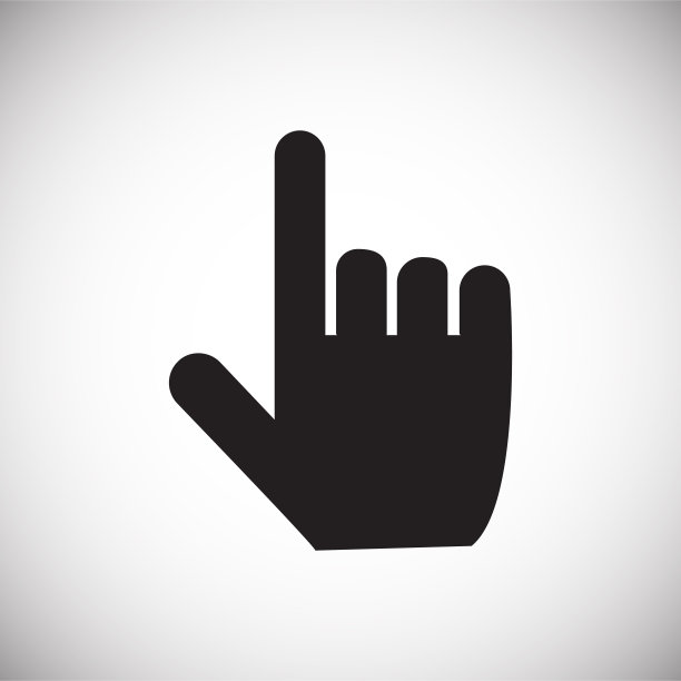 用于图形和网页设计的白色背景上的指针手势图标，现代简单的矢量符号。网络的概念。时髦的符号为网站设计网页按钮或移动应用程序。图片下载