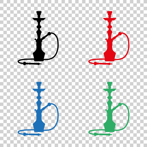 剪影的水烟-向量图标图片下载