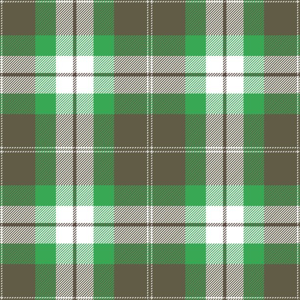 绿色和灰色格子花呢无缝图案背景图片下载