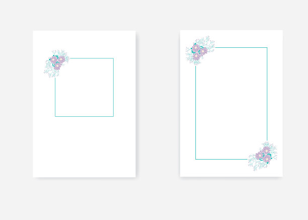 蓝绿色和紫色的花图片下载