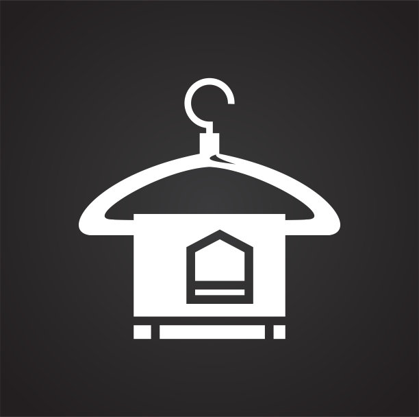 服装衣架图标上的白色背景图形和网页设计，现代简单的向量标志。网络的概念。时髦的符号为网站设计网页按钮或移动应用程序。图片下载