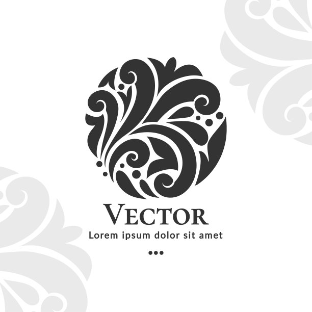 黑色抽象徽章，优雅经典元素，适用于珠宝、美容和时尚行业，适用于logo、签名、邀请函、宣传单、菜单、宣传册、背景或任何所需创意图片下载