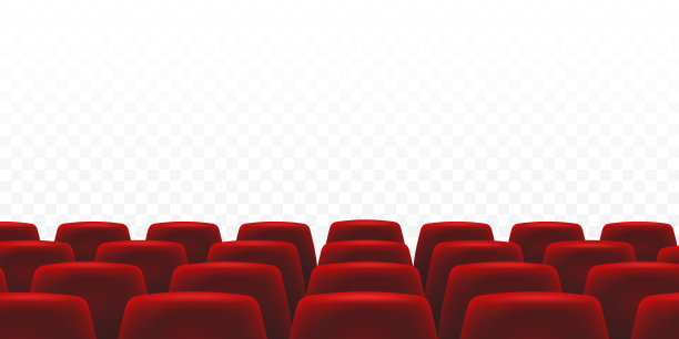 抽象透明光下的电影院的红色排图片下载