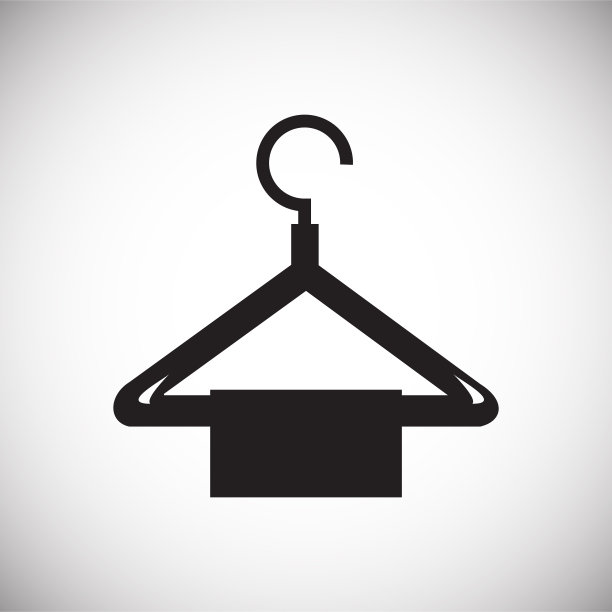 服装衣架图标上的白色背景图形和网页设计，现代简单的向量标志。网络的概念。时髦的符号为网站设计网页按钮或移动应用程序。图片下载