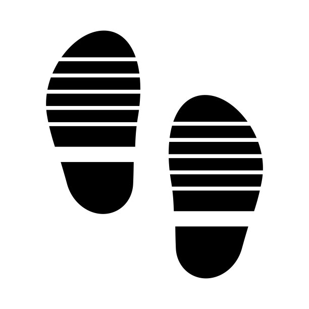 鞋迹剪影图片下载