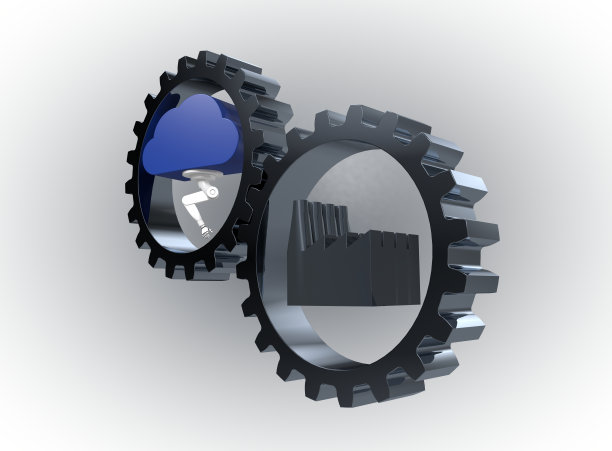 云计算。机械手臂。齿轮和行业图标图片下载