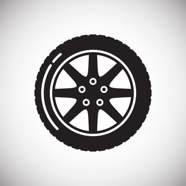 车轮图标白色背景的图形和网页设计，现代简单的矢量标志。网络的概念。时髦的符号为网站设计网页按钮或移动应用程序。图片下载
