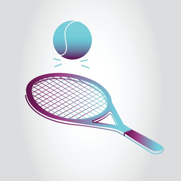 带网球的网球拍图片下载