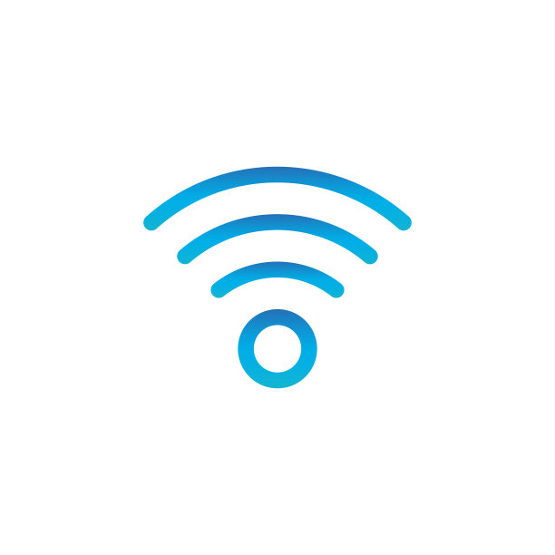 WIFI简约图标，无线网络图标，矢量图，白色背景图片下载