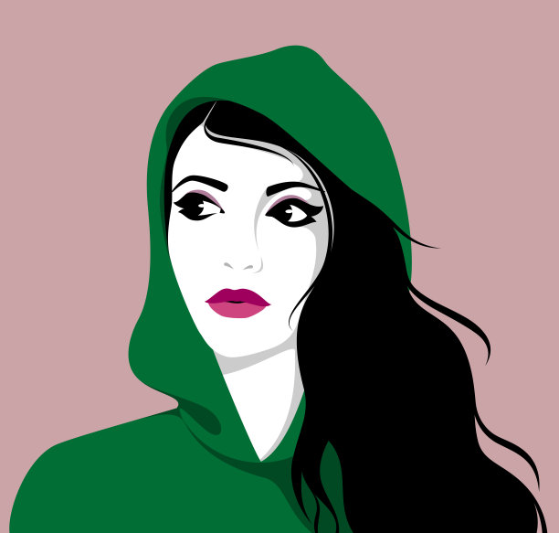 穿着连帽衫的漂亮女人图片下载