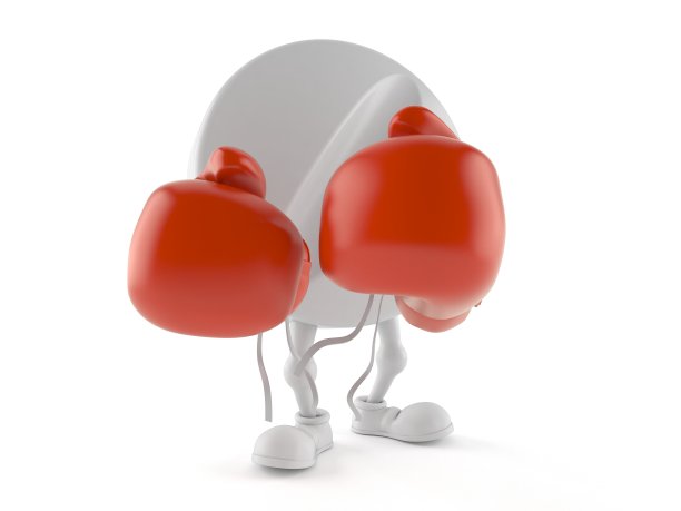 带拳击手套的平板电脑角色图片下载