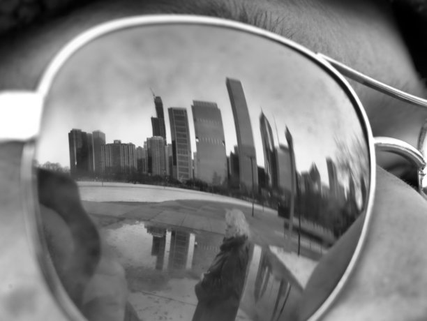 墨镜反射图片下载