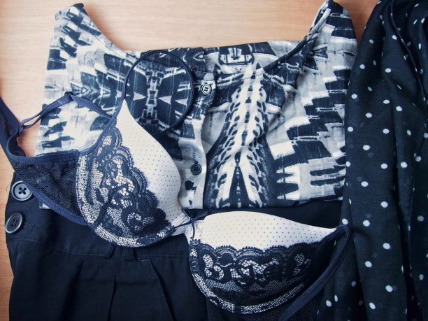 女性胸罩上的蕾丝图案图片下载