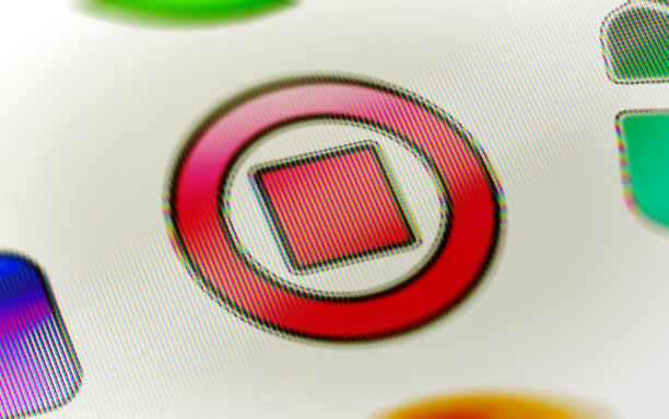 屏幕上的停止图标。图片下载