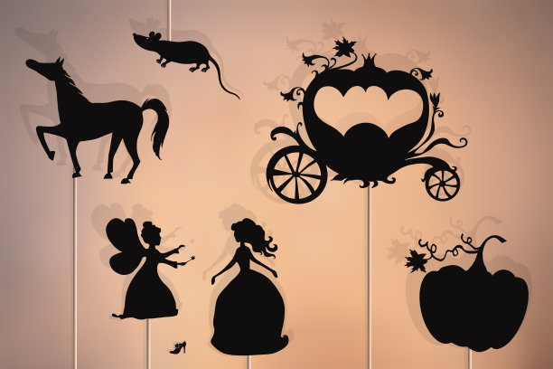 灰姑娘童话，影子。图片下载