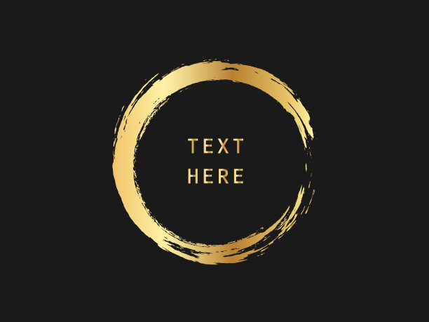 金属金圆形。标签、标志设计元素、框架。刷抽象的波。矢量插图。图片下载