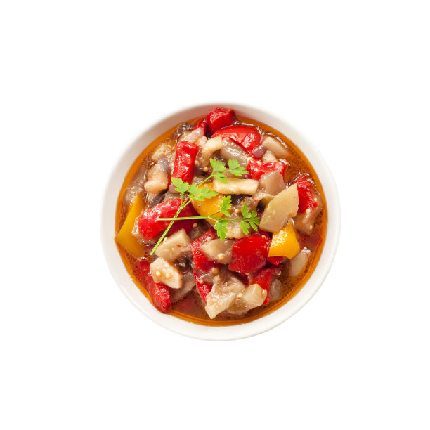 彩色蔬菜炖在一个碗里孤立在一个碗里图片下载