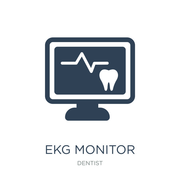 心电图仪图标矢量在白色背景，心电图仪新潮图片下载