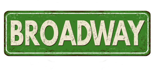 百老汇古老的生锈金属标志图片下载