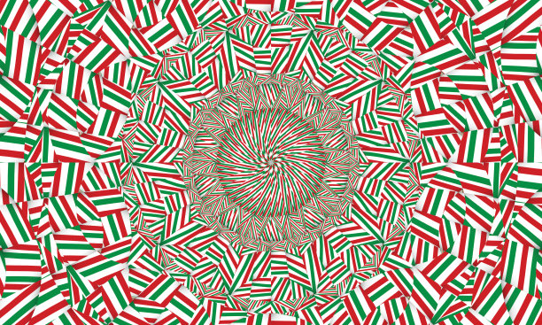 背景与多色同心形状与万花筒的效果图片下载