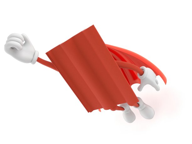 屋顶瓦片人物饰有英雄披风图片下载