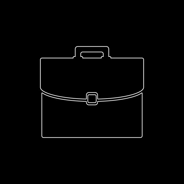 公文包-白色矢量图标图片下载