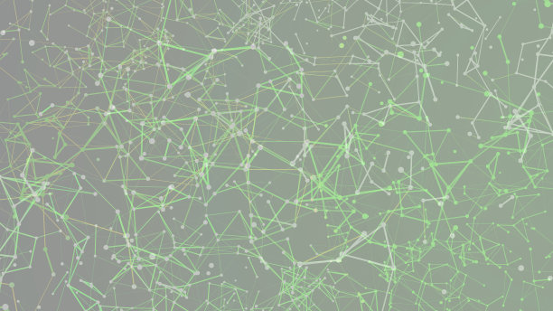 绿色抽象的点和线在浅灰色上图片下载