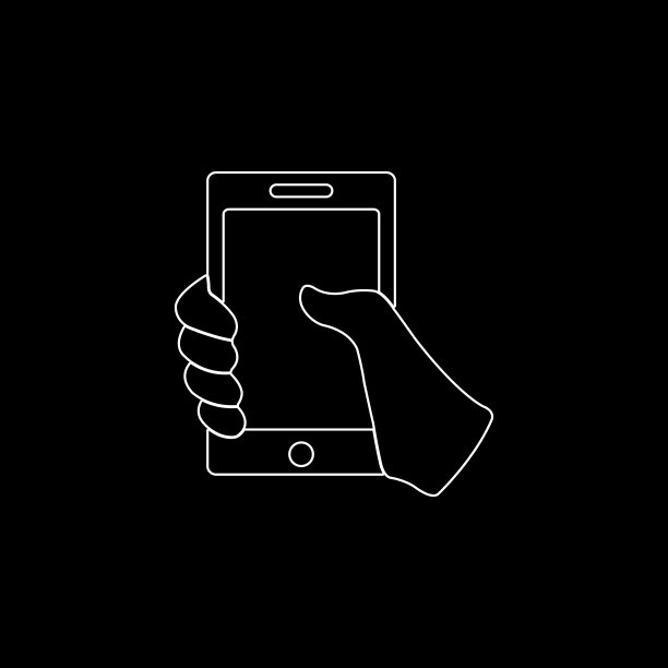 手机在手-白色矢量图标图片下载