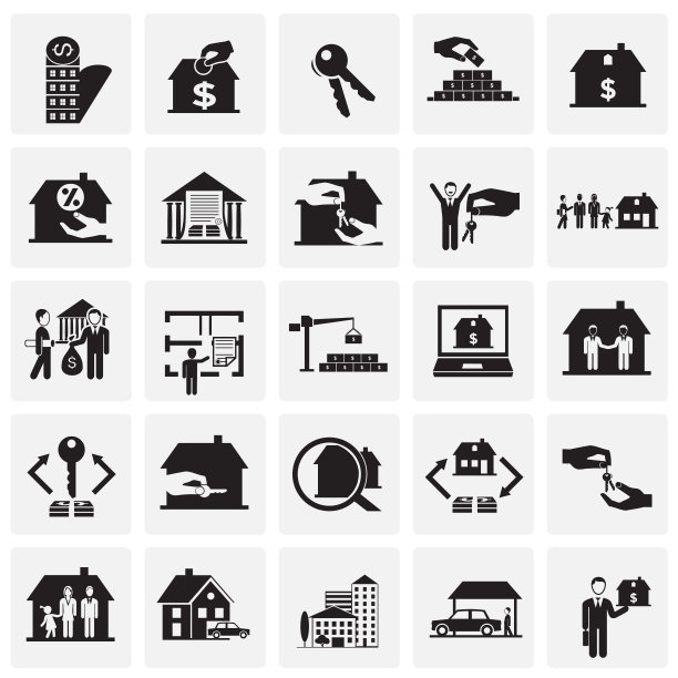 房地产和抵押设置在广场的背景图片下载