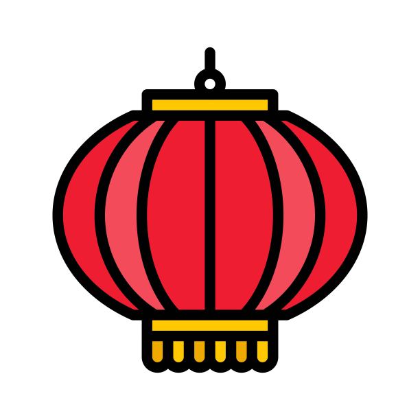 灯向量，中国农历新年充满图标图片下载